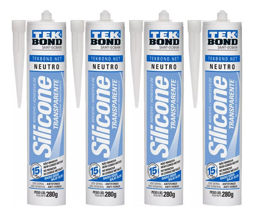 Silicona Transparente Neutro 280ml Tekbond X12 1