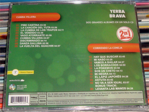 Yerba Brava 2x1 Cumbia Villera Corriendo La Coneja Cd Kktus 1