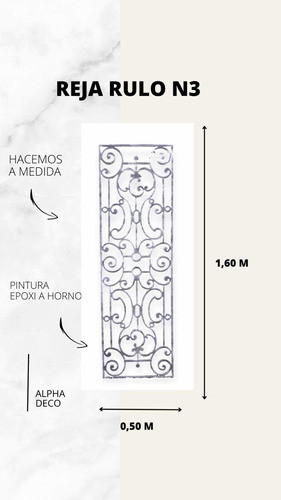 Reja Rulo Larga N3 Pintura Epoxi Fundición Aluminio- Alpha 0