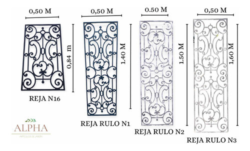 Reja Rulo Larga N3 Pintura Epoxi Fundición Aluminio- Alpha 1
