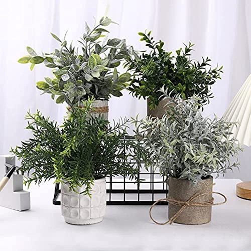 Topiarios Artificiales Plantas Y Flores, 4 Piezas Mini Plant 1
