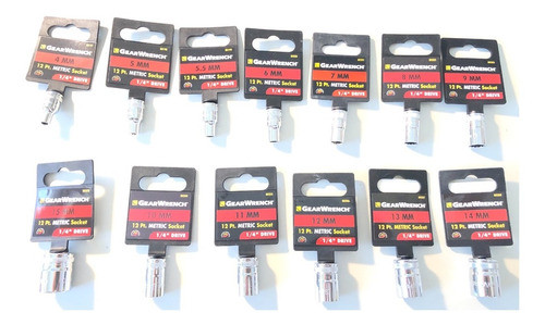 Juego De 13 Tubos Estriados 4 A 15mm Encastre 1/4 Gearwrench 0