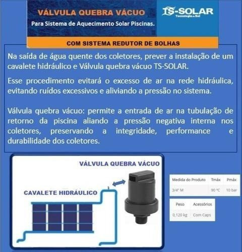 Válvula Eliminadora De Ar Quebra Vácuo Ts Solar 1