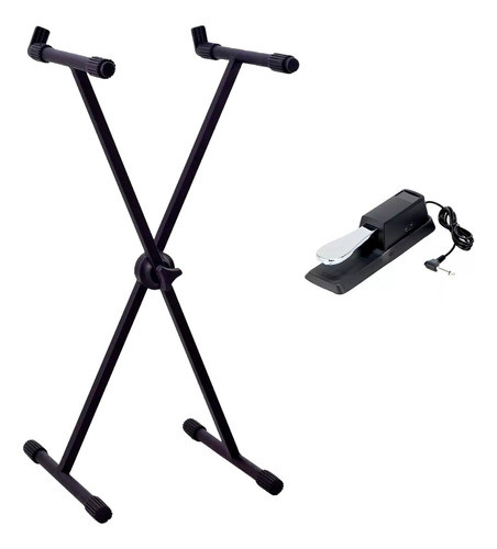 Pedal Sustain Teclado + Suporte Teclado Musical Yamaha Casio 0