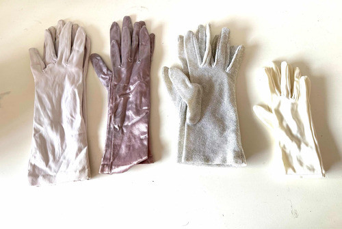 Vintage Lote X 4 Guantes Antiguos Moda  Retro  No Cartera 1