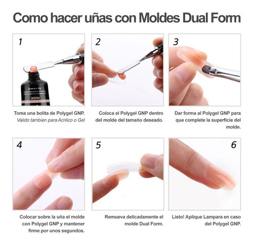 X24 Molde Dual System Form Polygel Unas Esculpidas Manicuria 1