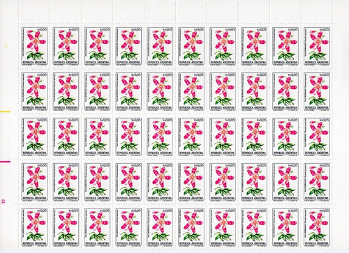 Argentina 1 Plancha X 100 Estampillas Mint Flores Año 1983 0