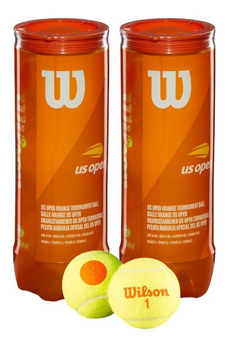 Pack X2 Tubos De 3 Pelotas Wilson Iniciación Punto Naranja 0