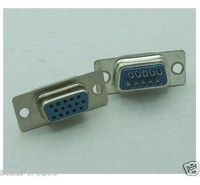 10 Piezas 3 Fila 15 Pin D-sub Toma Chasis Soldadura Hembra P 1