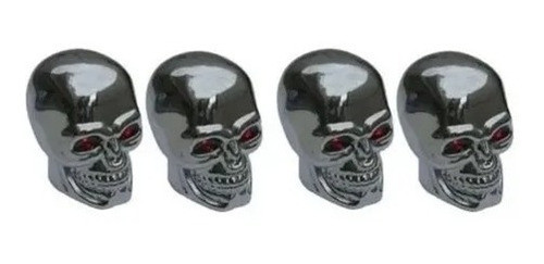 Tapas De Valvulas Deportiva Calavera Negra X4 Unidades 1