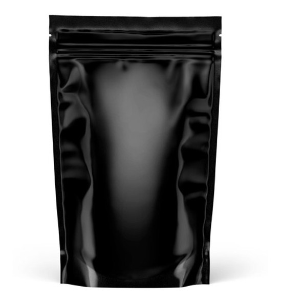 Embalagem Stand Up Pouch Preta Brilhante 30x43 - 50 Unid 0