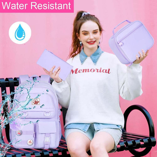 Kit Escolar - Mochila Y Lunchera Ccjpx Multiples Bolsillos 1
