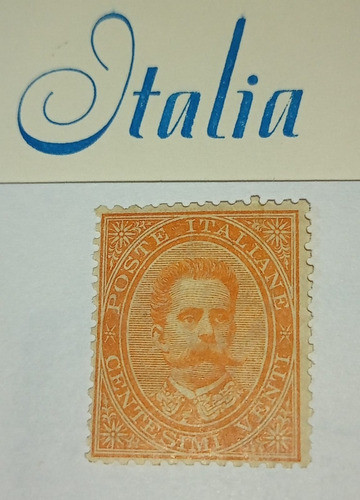Estampilla Reino De Italia 1879-82- Yt. 35 Humberto 1- Nueva 1