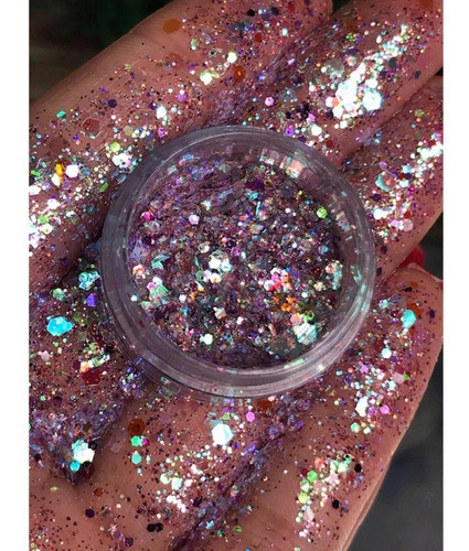 Potinho De Glitte Flocado Festas E  Carnaval 12u 1