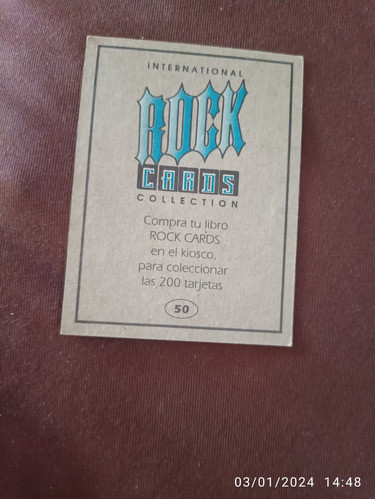 Carta,internacional Rock Card, Musico I. Kilmister,motorhead 1