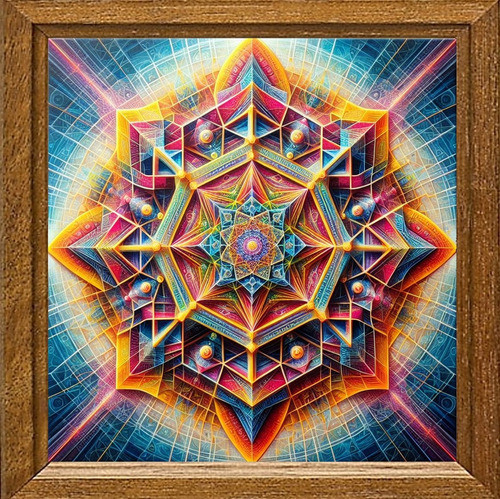 Cuadro De Arte Digital Geometría Sagrada 50x50cm Pieza Única 0