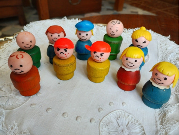 Muñecos Con Cuerpo De Madera Lote De 10 Peg Dolls 0