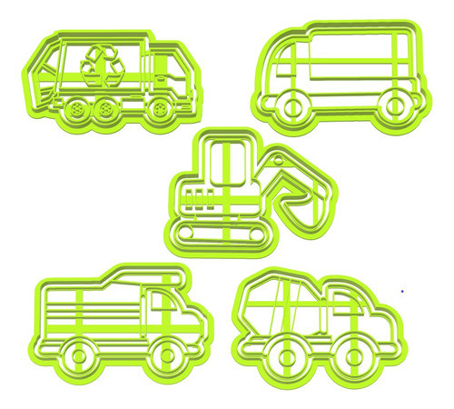 Cortantes Camiones Vehiculos X 05 U 2 Gallettias Reposteria 0