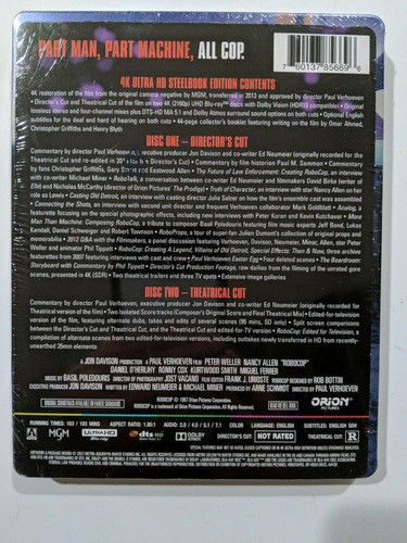 4k Ultra Hd Blu-ray Robocop / Steelbook Subtitulos Ingles 1