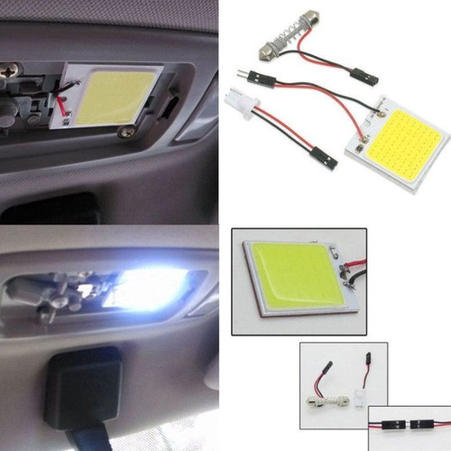 Plaqueta 48 T Led Cob 12v Luz Techo Auto Adaptadores P48-01 1