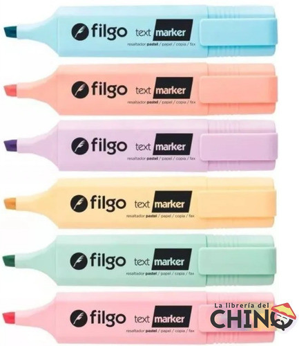 Estuche X 6 Resaltadores Filgo Text Marker Pastel 0
