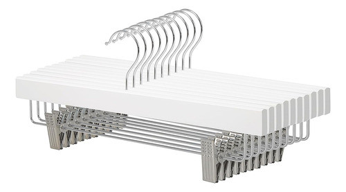 Perchas Madera Con Clips 10 Piezas  Basics Blancas 0