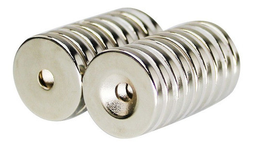 5pcs Imã De Neodimio Disco 20x3 - 20mm X 3mm Com Furo - N35 0