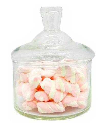 Frasco Caramelera Vidrio Candy  Vela Soja Con Tapa 13x10 Cm 0