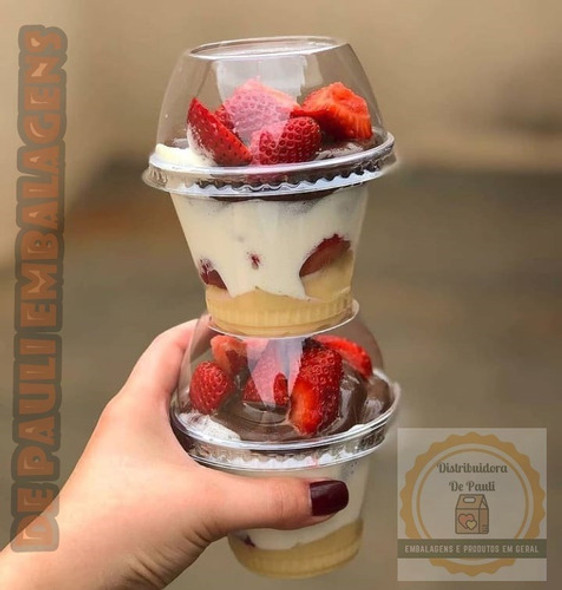 50un Copo Da Felicidade 250ml Com Tampa Bolha Empilhável 1