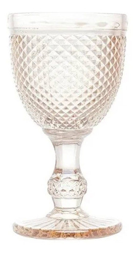 Taça De Vidro Para Água Bico De Jaca Âmbar Metalizado 300ml 0