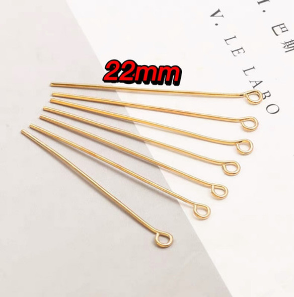 100 Peças Alfinete Contra Pino 22mm- Dourado- Bijuterias 1