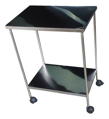 Mesa Auxiliar 50x40x78 De Inox Com Rodas Nc 0