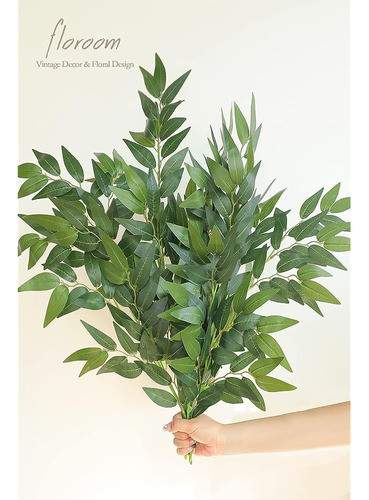 Floroom 5pcs Artificial Italiano Ruscus Greenery Tallos Faux 1