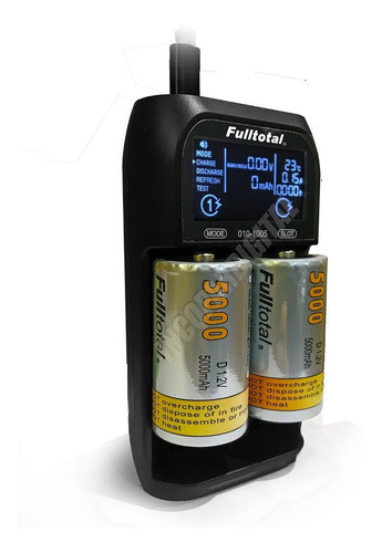 Combo 2 Pilas Recargables Tipo D 5000mah + Cargador De Pilas 1