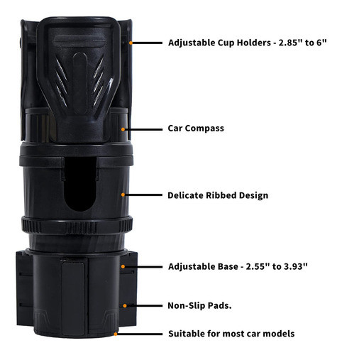 Biuvamla Expansor De Doble Portavasos Para Automovil Con Bas 1