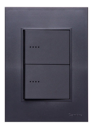 Plaqueta Llave Luz  Armado Bauhaus 2mod Dobles Gris 0