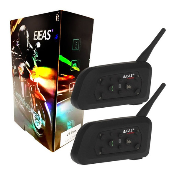 Combo 2 Intercomunicadores V6-pro Bluetooth Casco De Moto 0