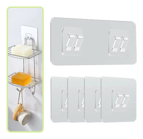 ~? Shanzhuu 5 Pack Shower Caddy Adhesive Sticker Hooks, Show 0
