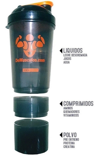 Vaso Mezclador Tapa Rosca Shaker 3 Funciones 600 Cm3 1