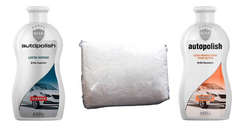 Kit Estopa+ Autopolish Quita Rayones+ Cera Protectora - Roar 0