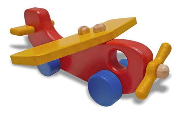Avião Colorido - Brinquedo Educativo - Avião De Madeira 0