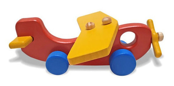 Avião Colorido - Brinquedo Educativo - Avião De Madeira 1