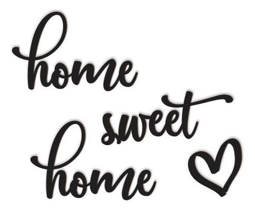Home Sweet Home 50x40cm Lettering Mdf Aplique De Parede 0