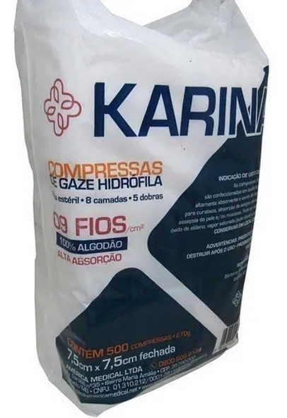 Compressas De Gazes 9 Fios Com 500 Unidades Pacote Curativo 0