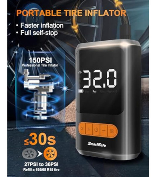 Smartsafe Inflador De Neumáticos, Bomba De Aire 1