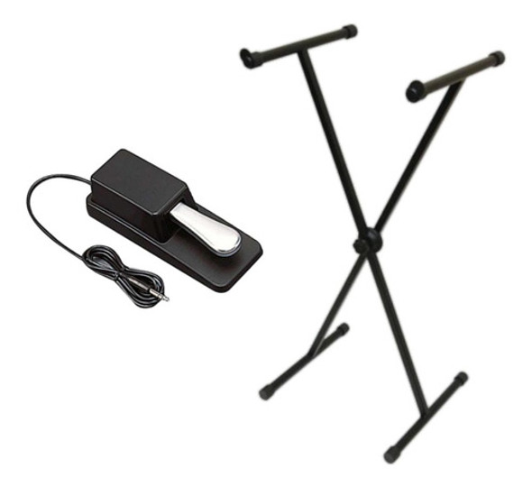 Pedal De Sustain Teclado + Suporte Teclado X 0