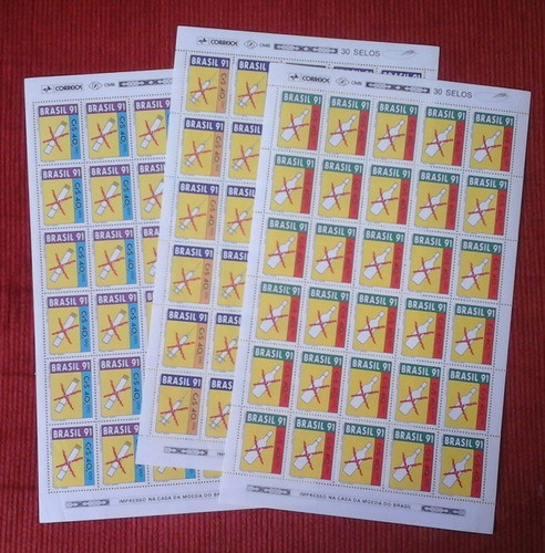Brasil 1991 - Vicios. Série Completa De 3 Folhas Sem Carimbo 0