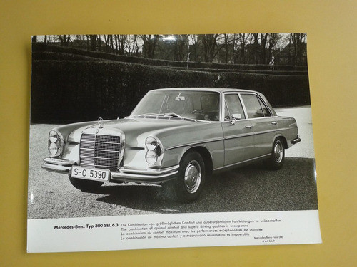 Mercedes Benz Typ 300 Sel 6.3 Tres Fotos  Auto De Época Raro 0