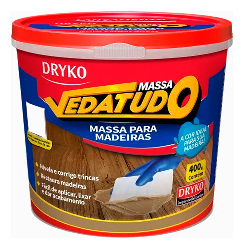 Massa P/ Madeira Reparo E Calafetação 400g Vedatudo Marfim 0