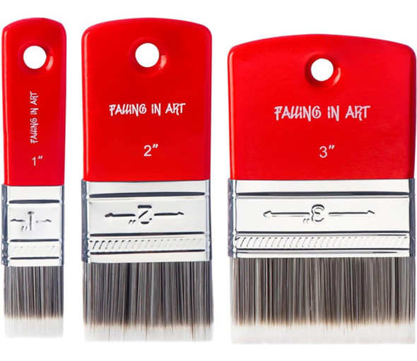 Falling In Art 3pcs Flat Paddle Paint Brush Set, Pincel De E 0
